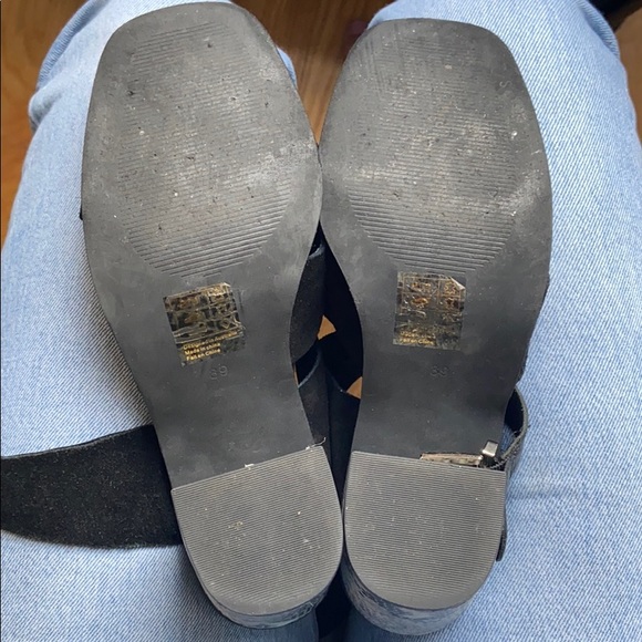 Sol Sana Black Suede Pump w/ snakeskin heel - Picture 5 of 5